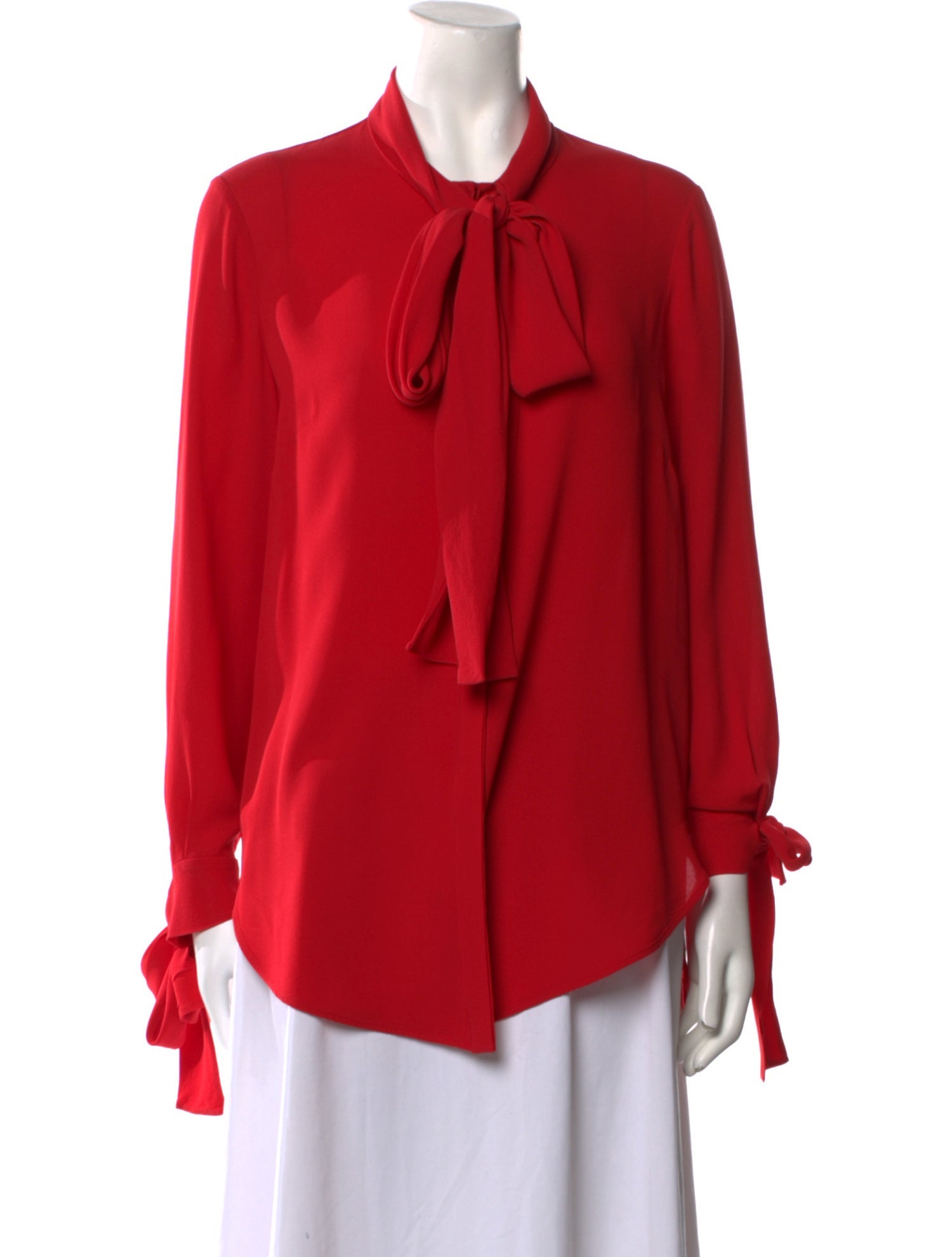 Alexander McQueen Silk Mock Neck Blouse