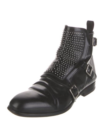 Alexander McQueen Leather Studded Accents Boots