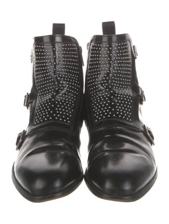 Alexander McQueen Leather Studded Accents Boots