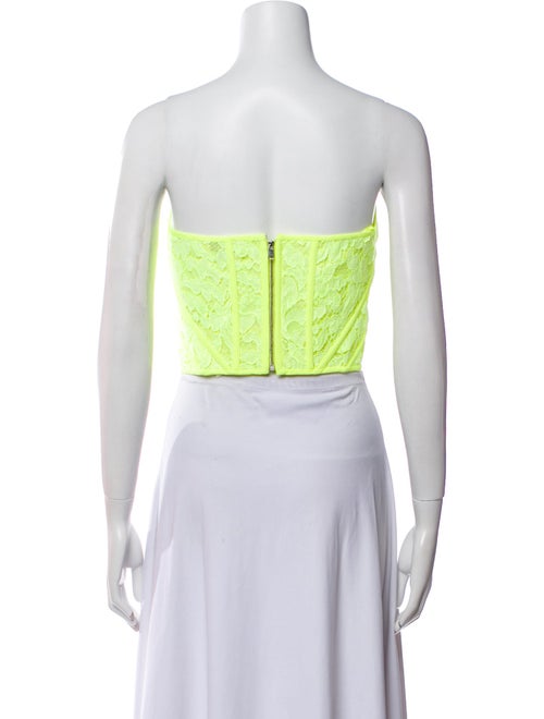 Alexander McQueen Lace Pattern Strapless Crop Top