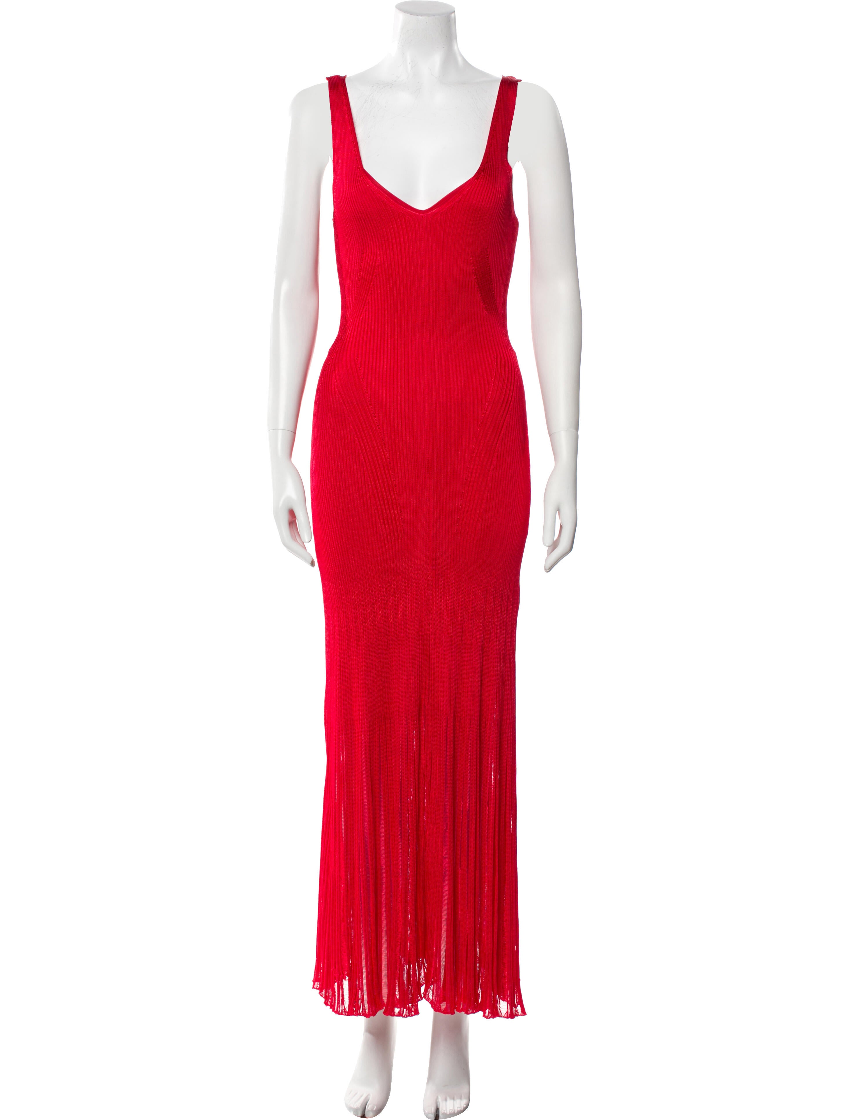 Alexander McQueen V-Neck Long Dress