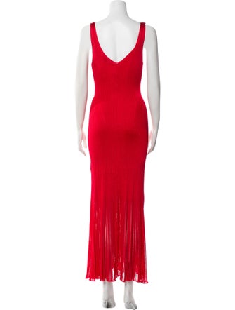 Alexander McQueen V-Neck Long Dress
