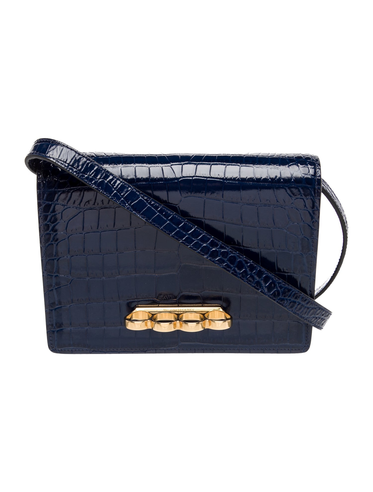 Alexander McQueen Embossed Leather Messenger Bag