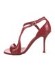 Alexander McQueen Patent Leather T-Strap Sandals