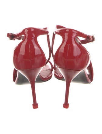 Alexander McQueen Patent Leather T-Strap Sandals
