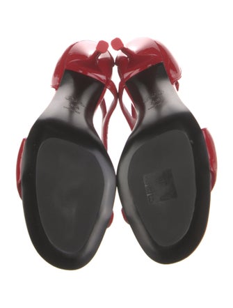 Alexander McQueen Patent Leather T-Strap Sandals