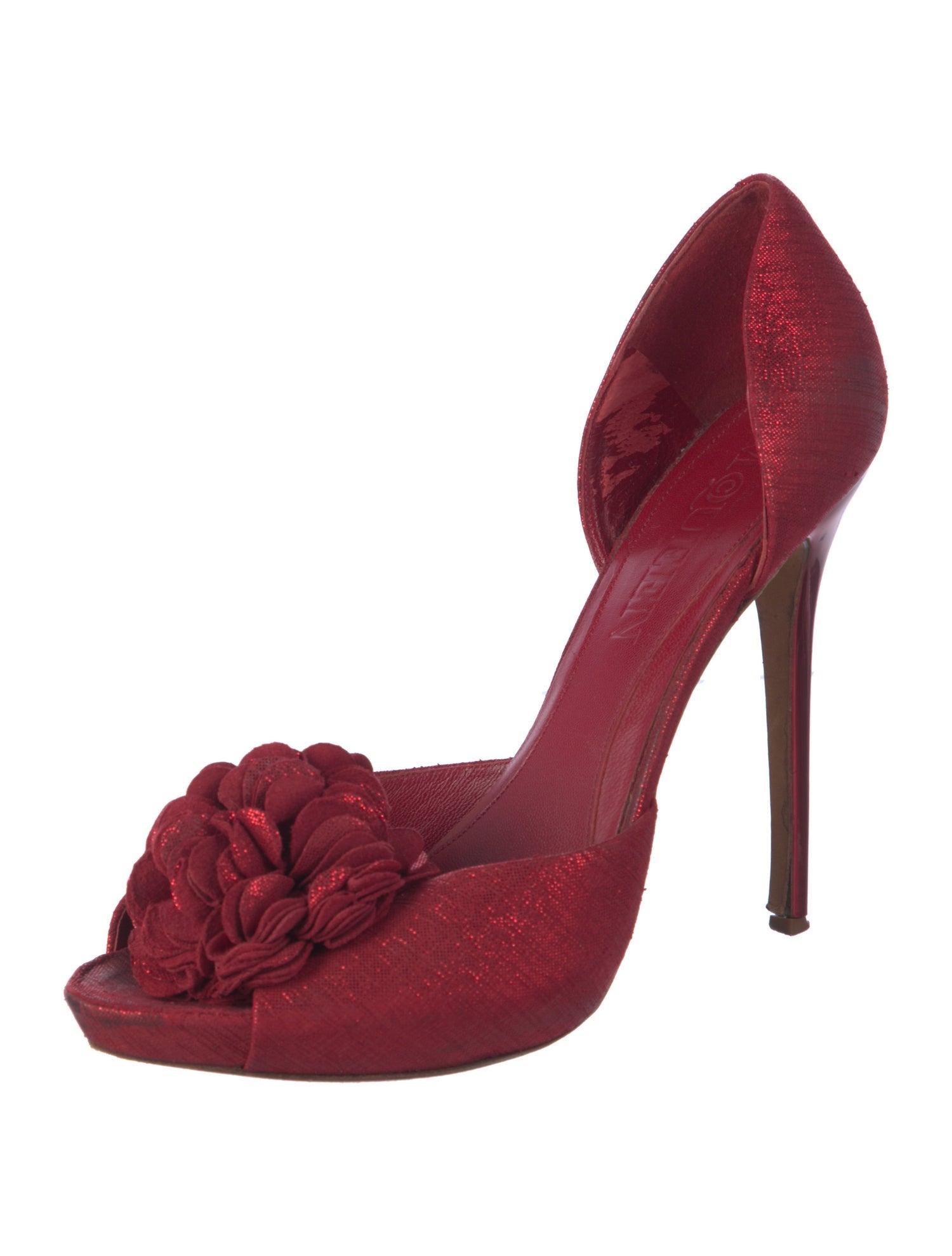 Alexander McQueen Glitter Accents D'Orsay Pumps