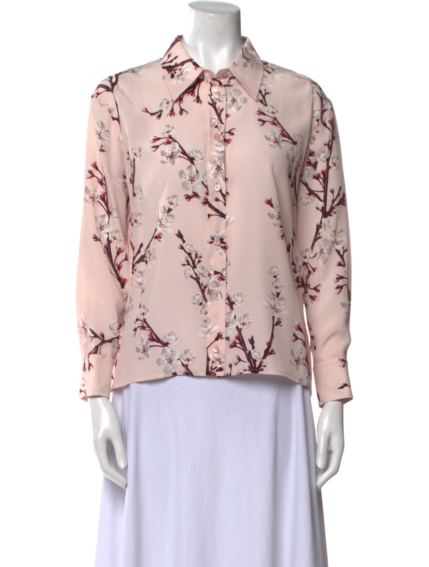 Alexander McQueen Silk Printed Button-Up Top