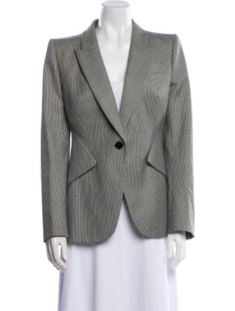 Alexander McQueen Wool Plaid Print Blazer