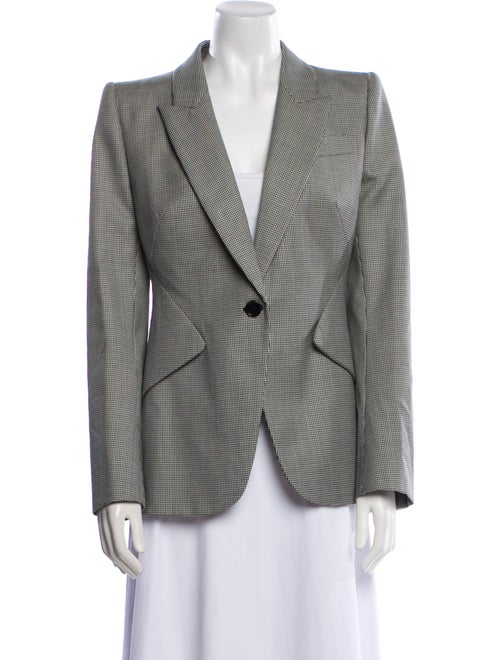 Alexander McQueen Wool Plaid Print Blazer