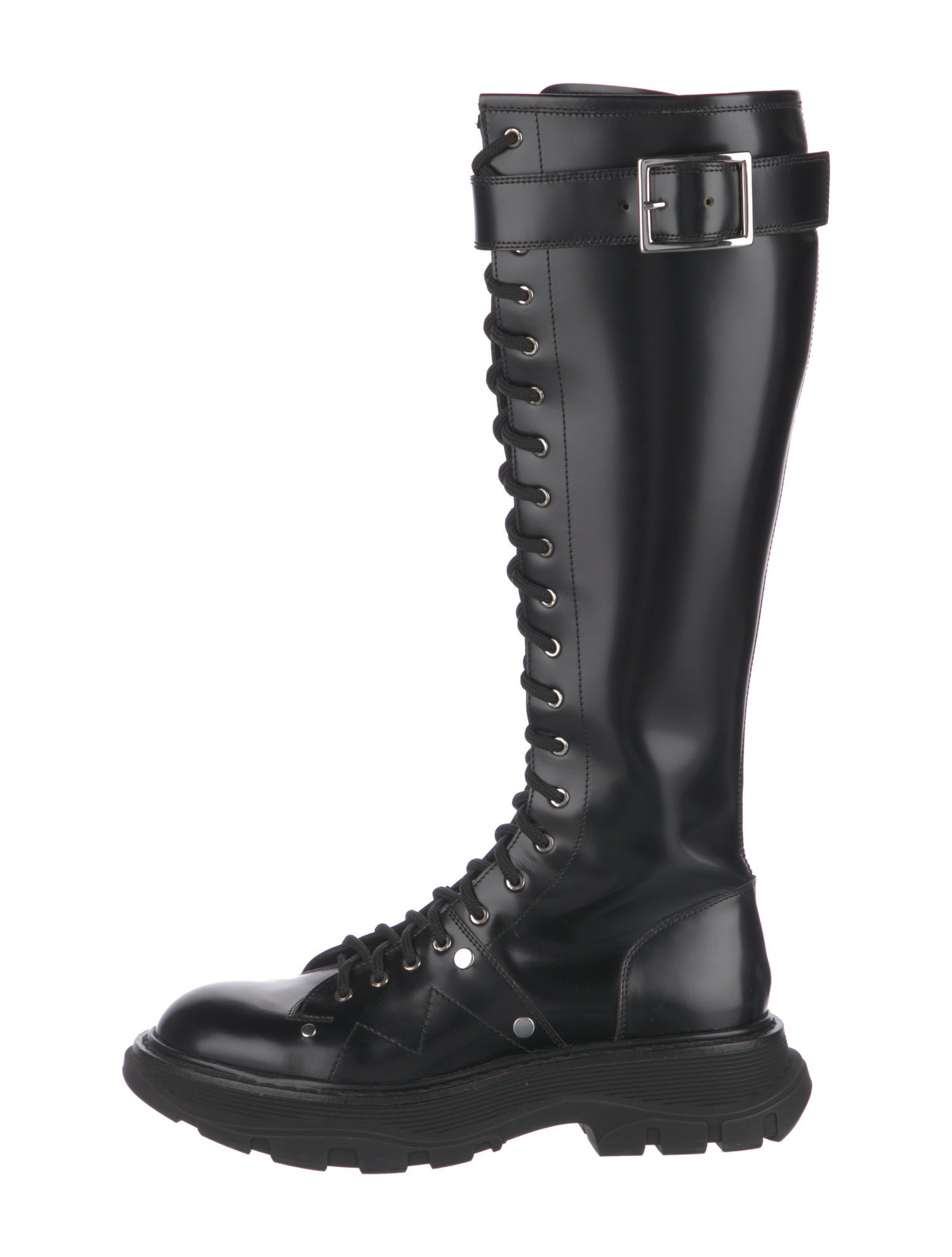 Alexander McQueen Leather Combat Boots
