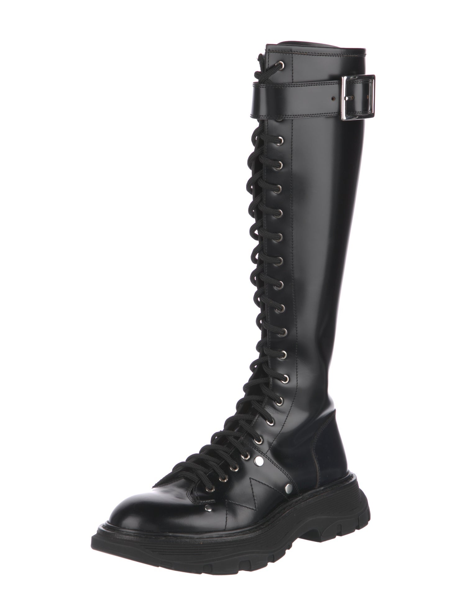 Alexander McQueen Leather Combat Boots