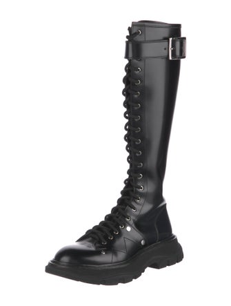 Alexander McQueen Leather Combat Boots