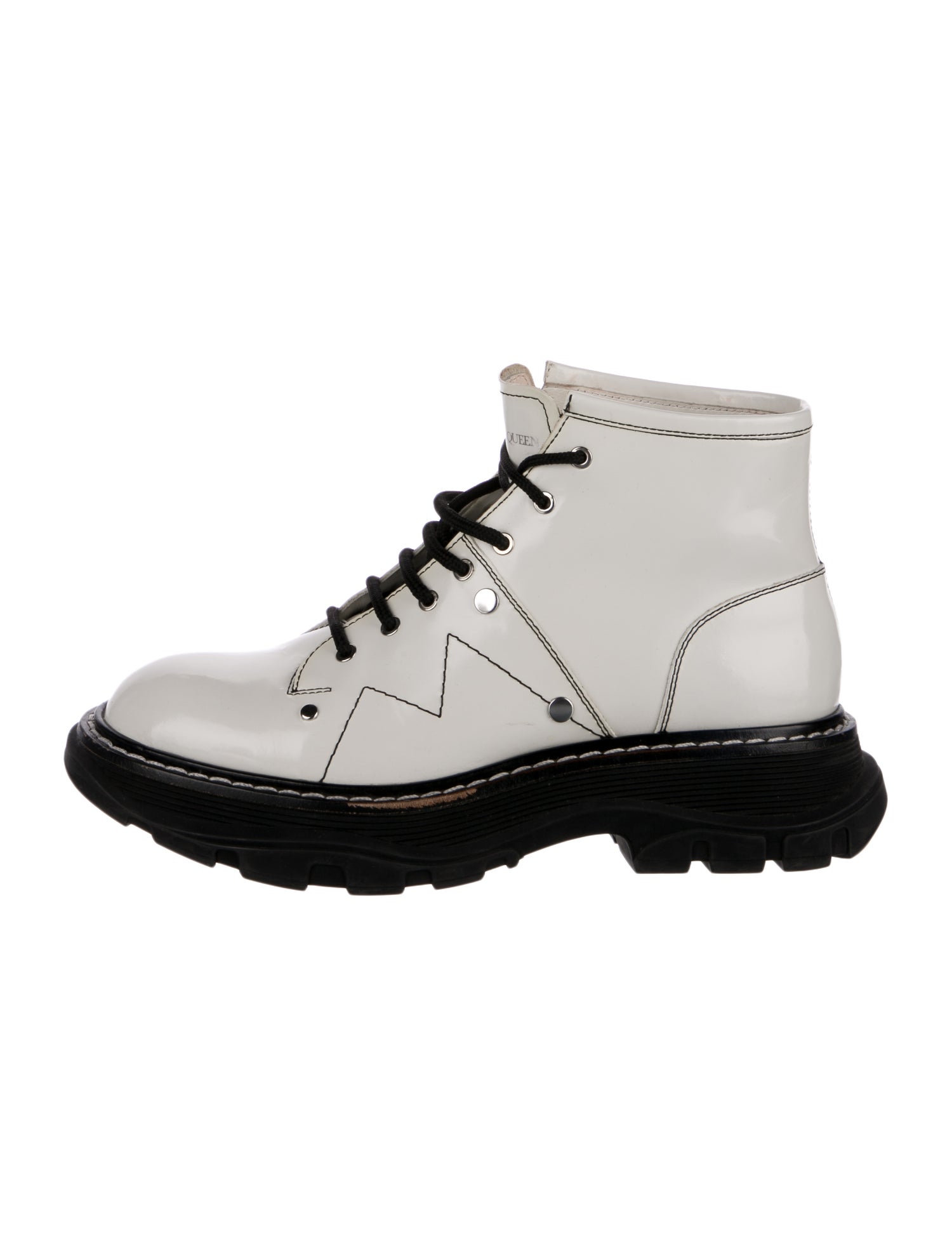 Alexander McQueen Patent Leather Combat Boots