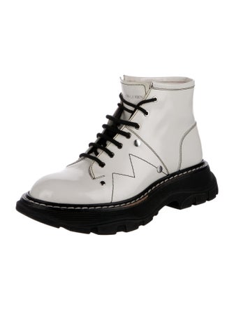 Alexander McQueen Patent Leather Combat Boots