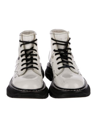 Alexander McQueen Patent Leather Combat Boots