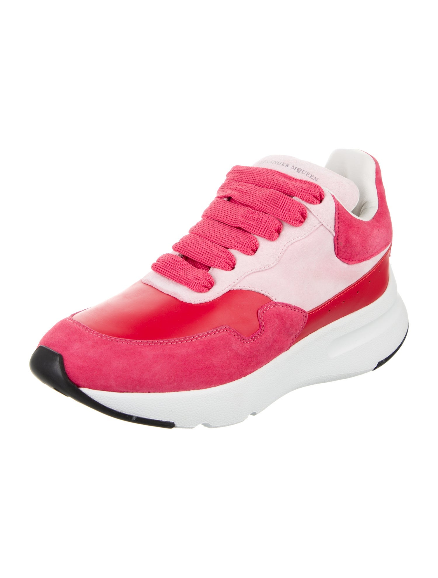 Alexander McQueen Leather Colorblock Pattern Athletic Sneakers