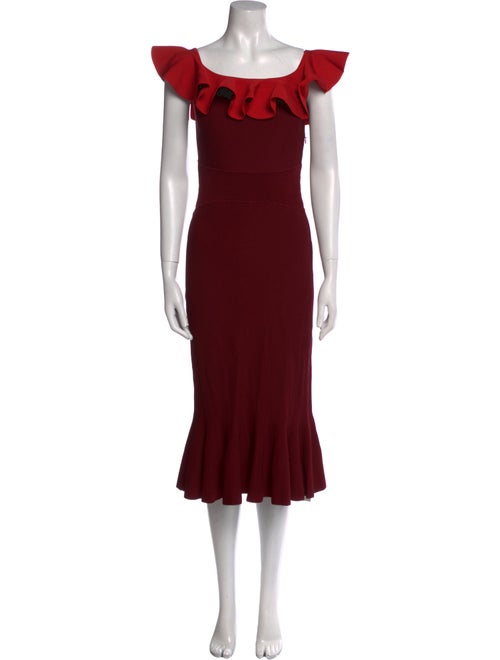 Alexander McQueen Scoop Neck Midi Length Dress