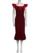 Alexander McQueen Scoop Neck Midi Length Dress