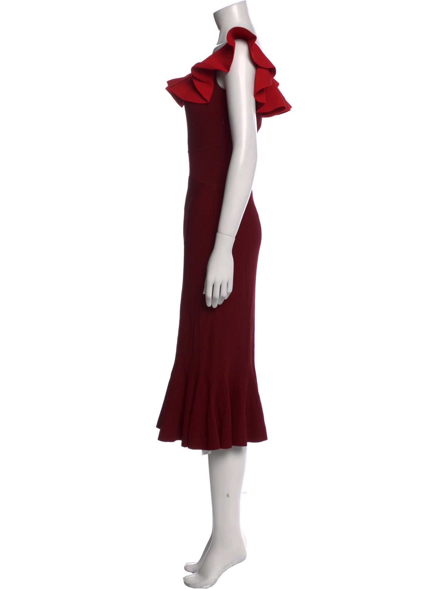 Alexander McQueen Scoop Neck Midi Length Dress