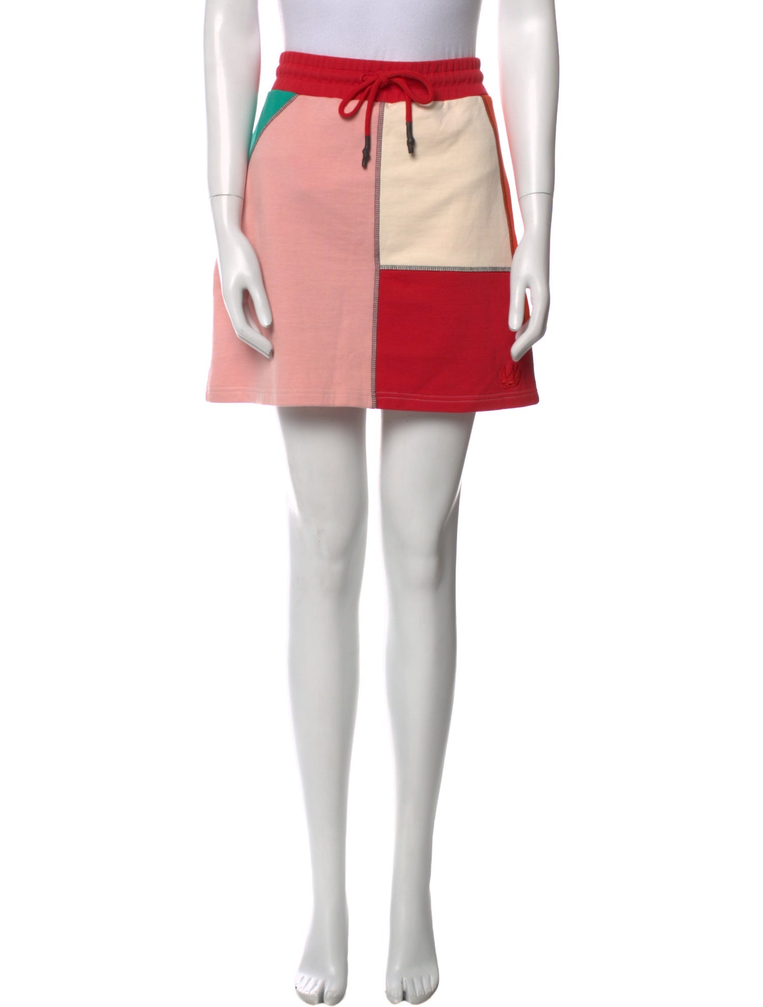 McQ Swallow Colorblock Pattern Mini Skirt