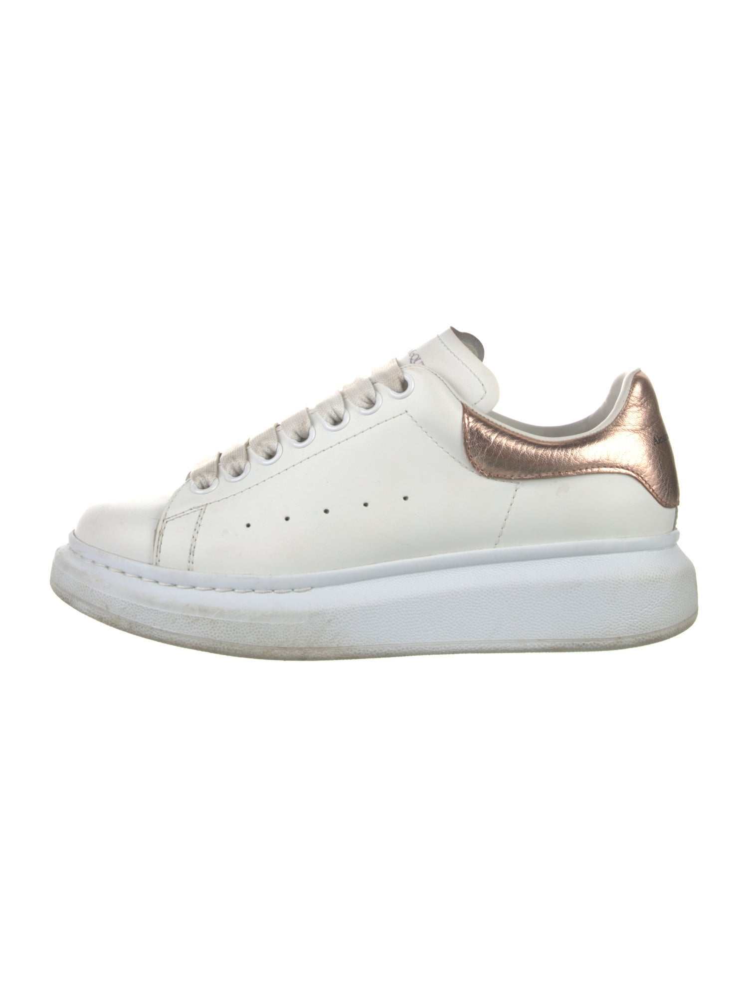 Alexander McQueen Leather Colorblock Pattern Sneakers
