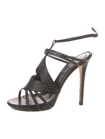 Alexander McQueen Leather Studded Accents Sandals