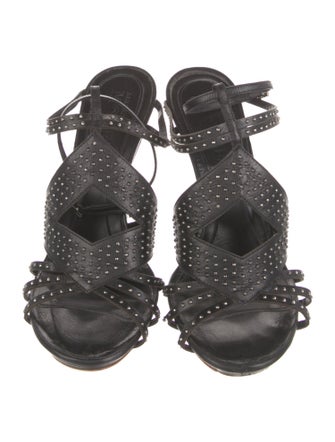Alexander McQueen Leather Studded Accents Sandals