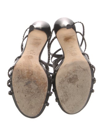 Alexander McQueen Leather Studded Accents Sandals