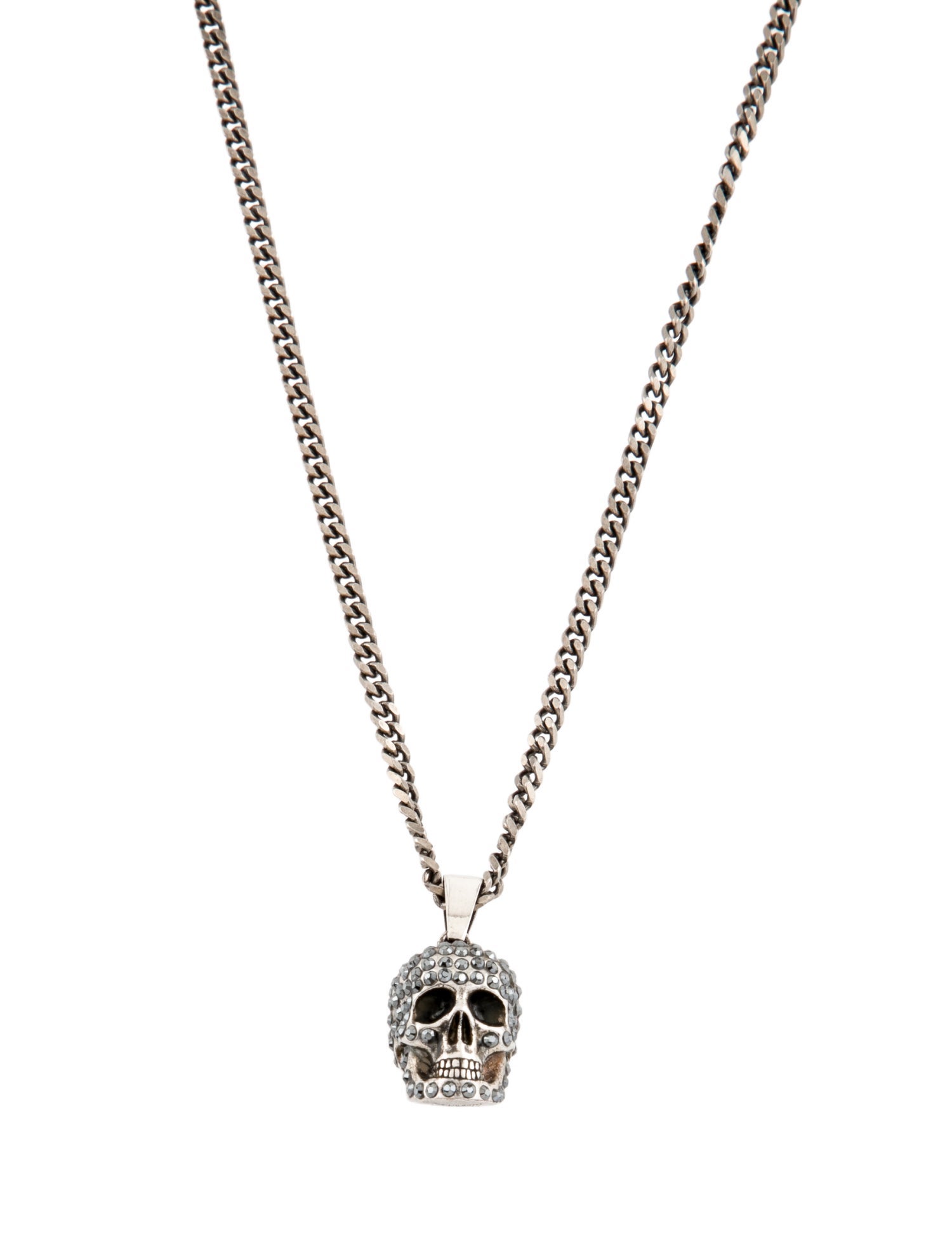 Alexander McQueen Crystal Skull Pendant Necklace