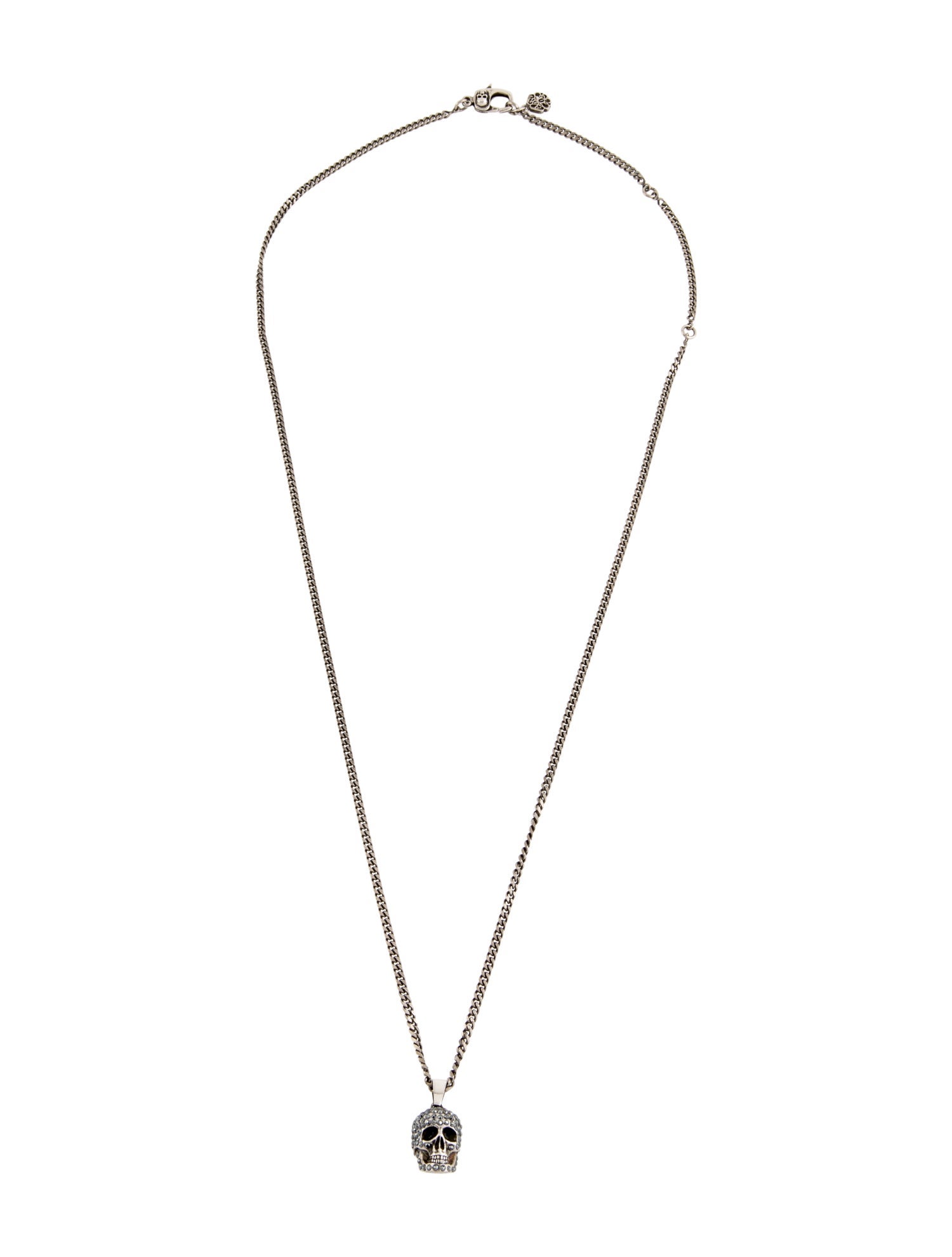 Alexander McQueen Crystal Skull Pendant Necklace