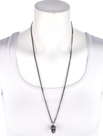Alexander McQueen Crystal Skull Pendant Necklace