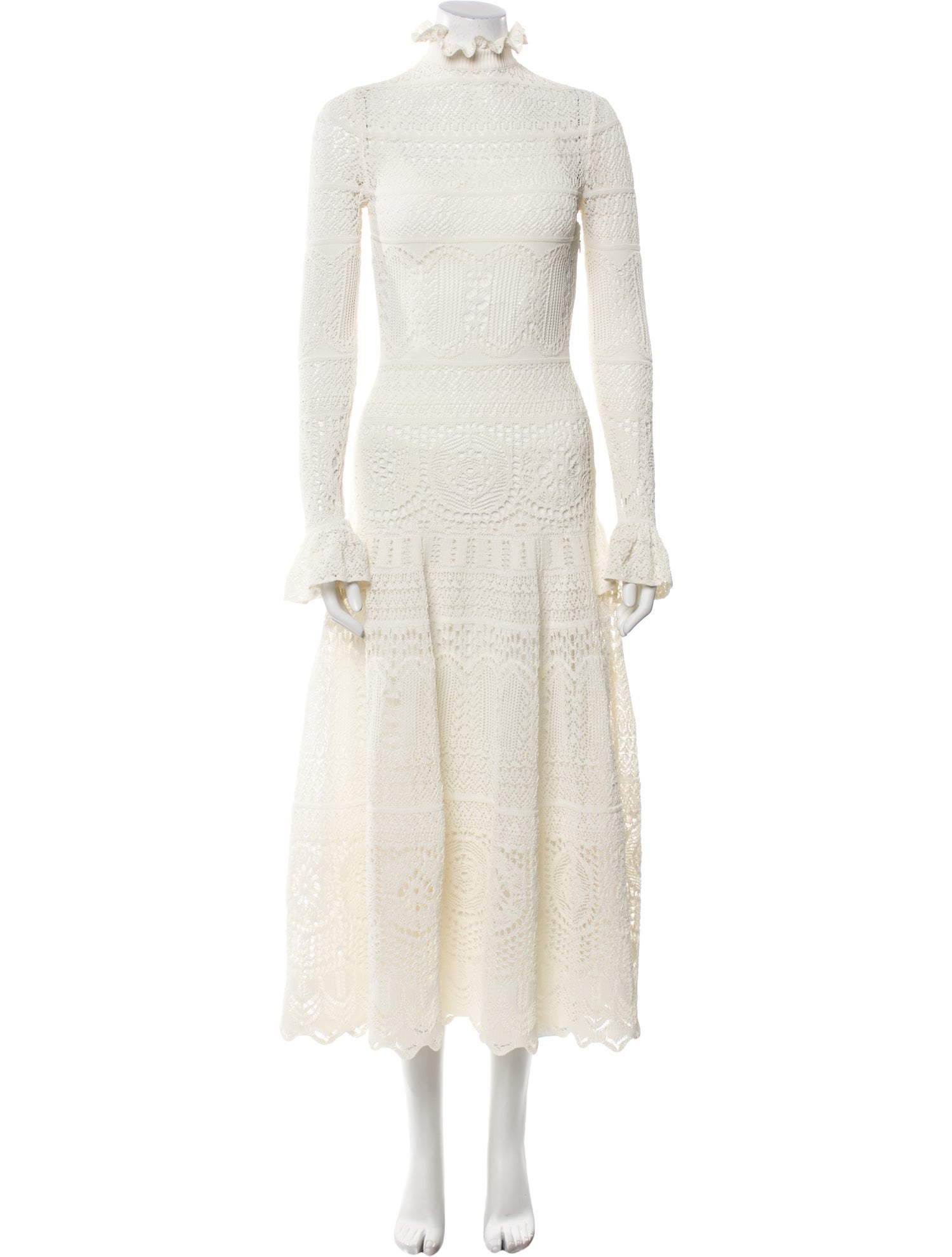Alexander McQueen Mock Neck Long Dress