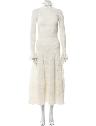 Alexander McQueen Mock Neck Long Dress