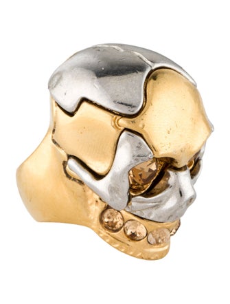 Alexander McQueen Crystal Skull Cocktail Ring