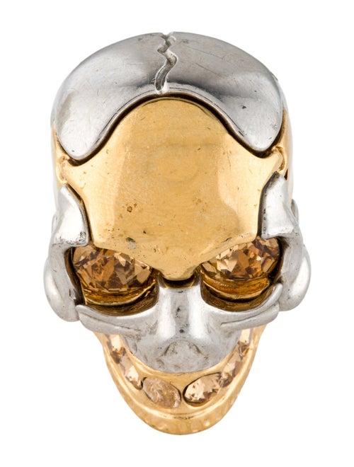 Alexander McQueen Crystal Skull Cocktail Ring