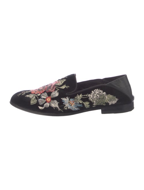 Alexander McQueen Velvet Floral Print Loafers