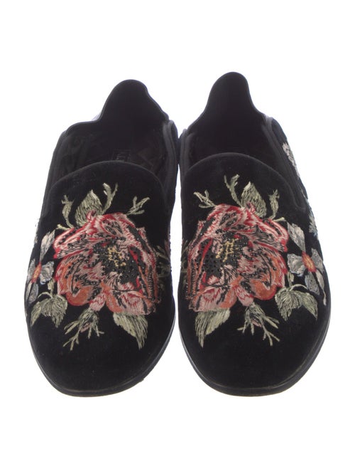 Alexander McQueen Velvet Floral Print Loafers