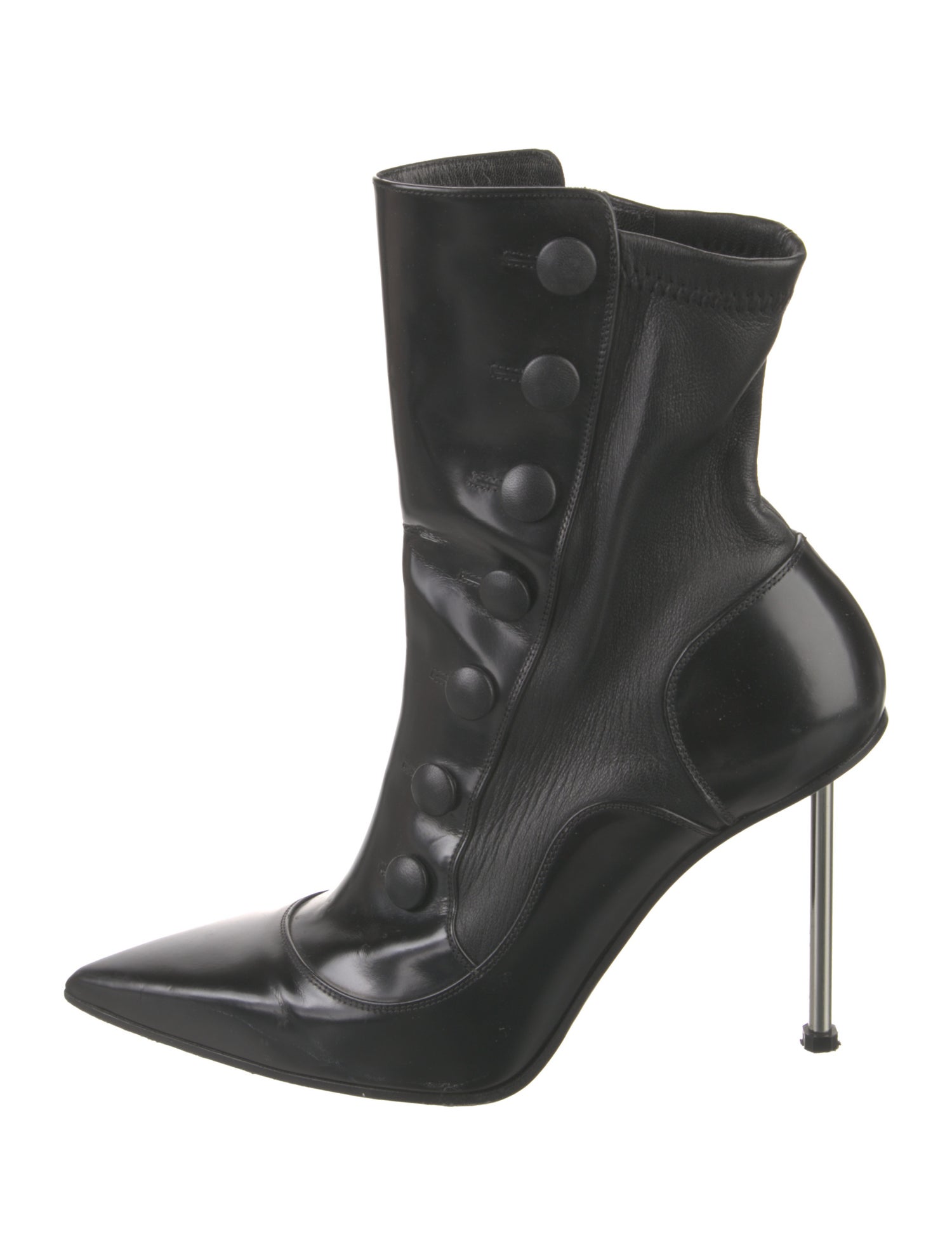 Alexander McQueen Patent Leather Whipstitch Trim Boots
