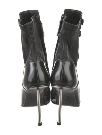 Alexander McQueen Patent Leather Whipstitch Trim Boots