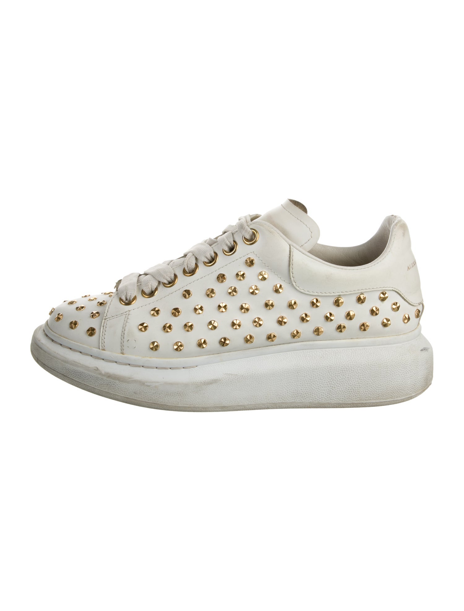 Alexander McQueen Spike Accents Leather Sneakers