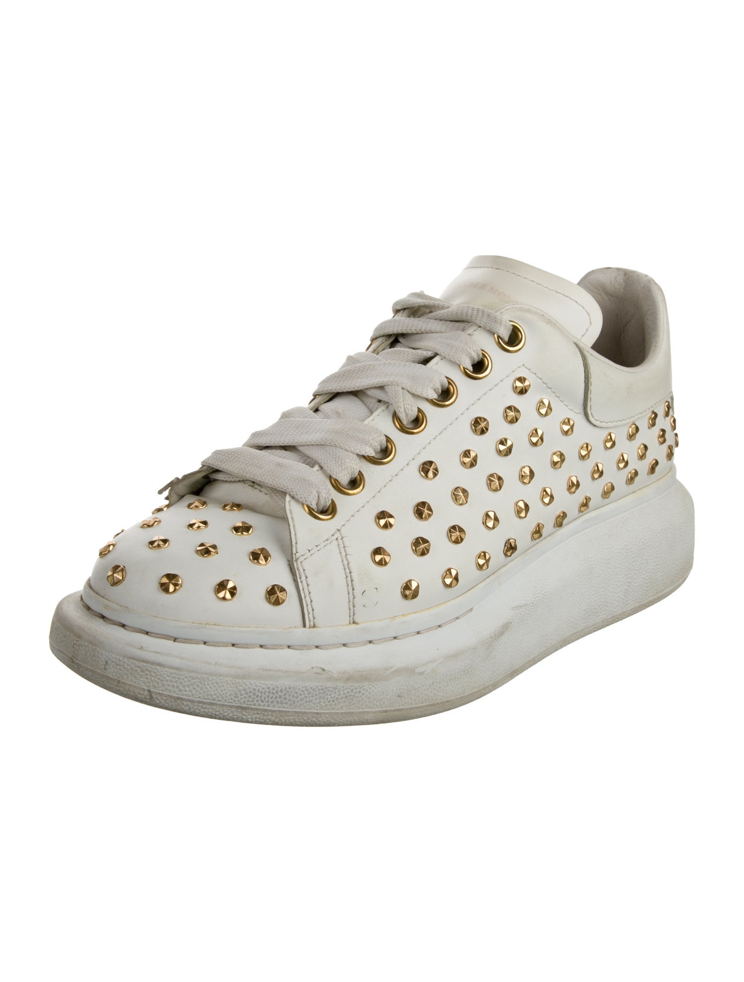 Alexander McQueen Spike Accents Leather Sneakers