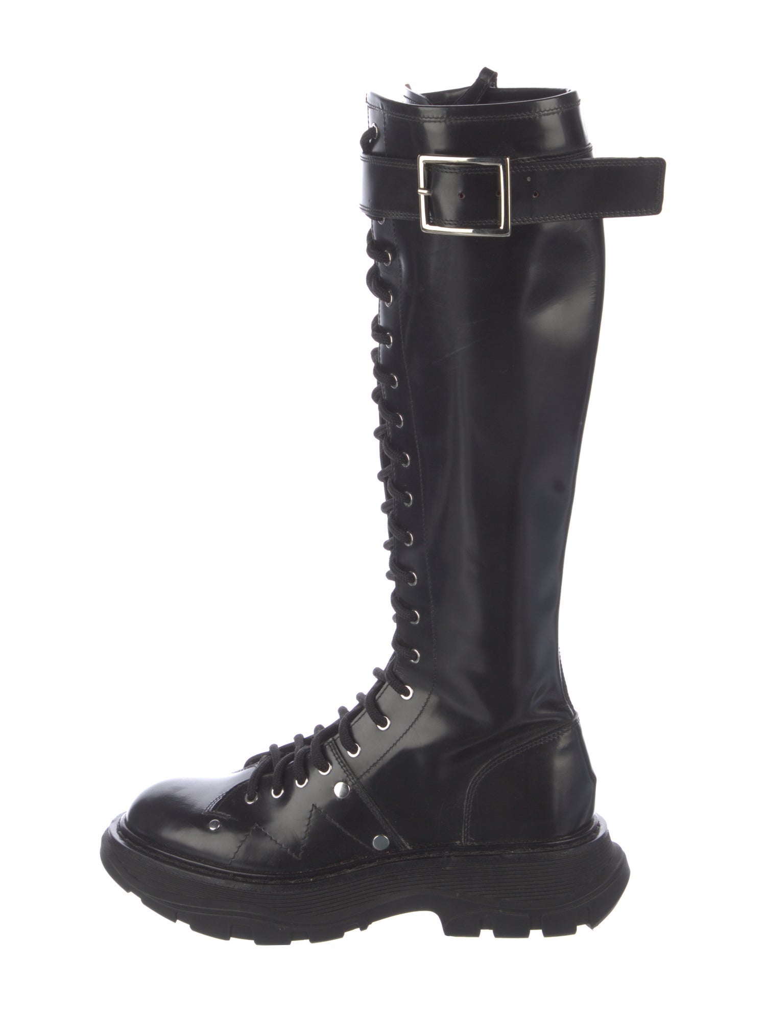 Alexander McQueen Leather Combat Boots