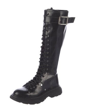 Alexander McQueen Leather Combat Boots