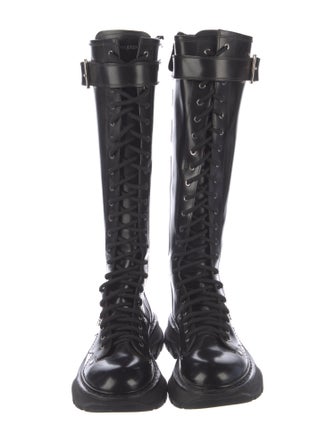 Alexander McQueen Leather Combat Boots