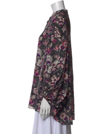 Alexander McQueen Silk Floral Print Blouse