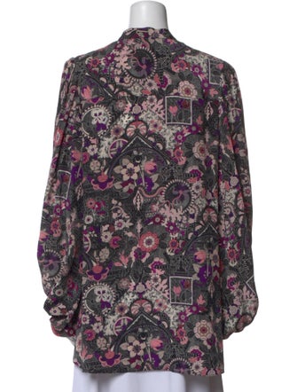 Alexander McQueen Silk Floral Print Blouse