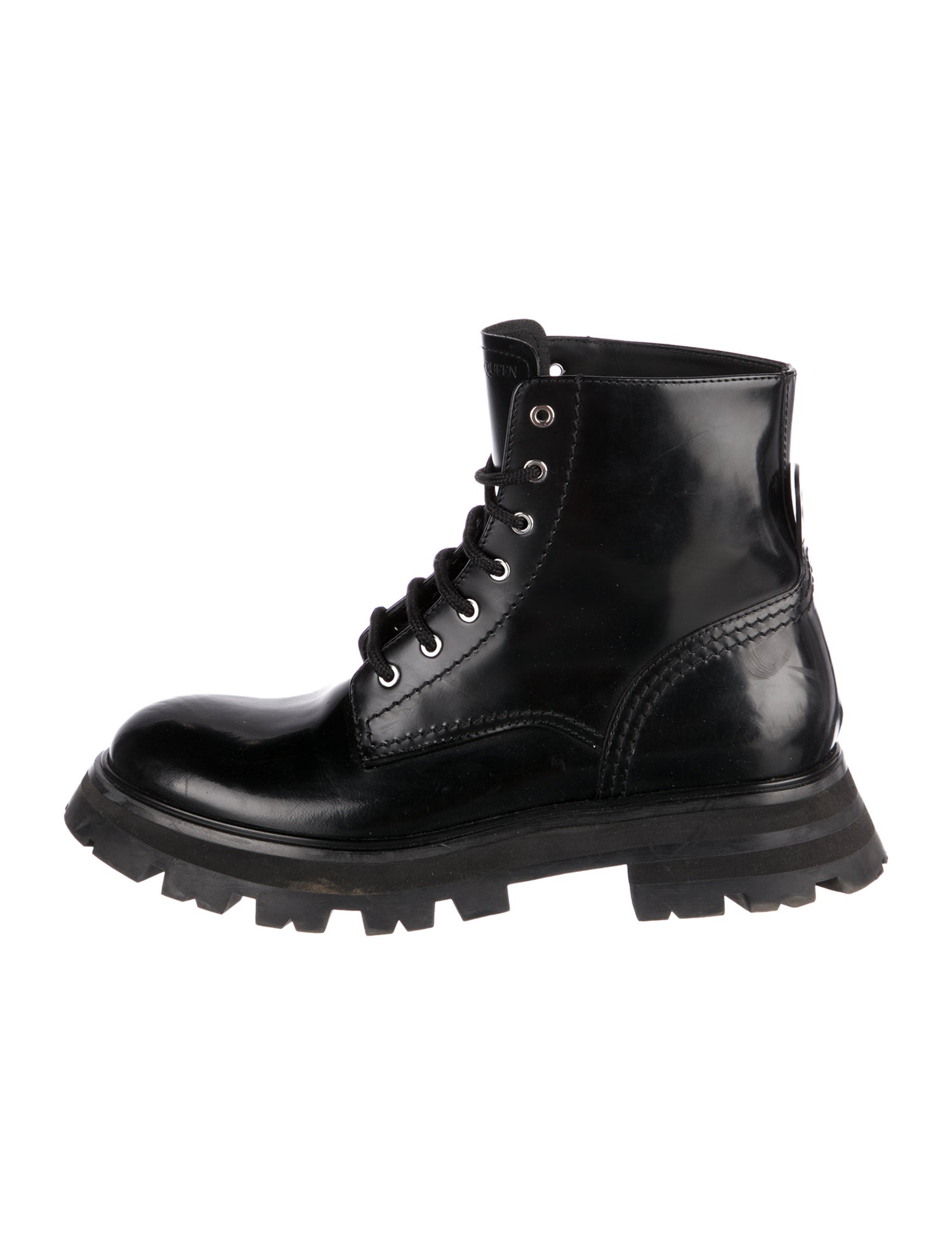 Alexander McQueen Leather Combat Boots