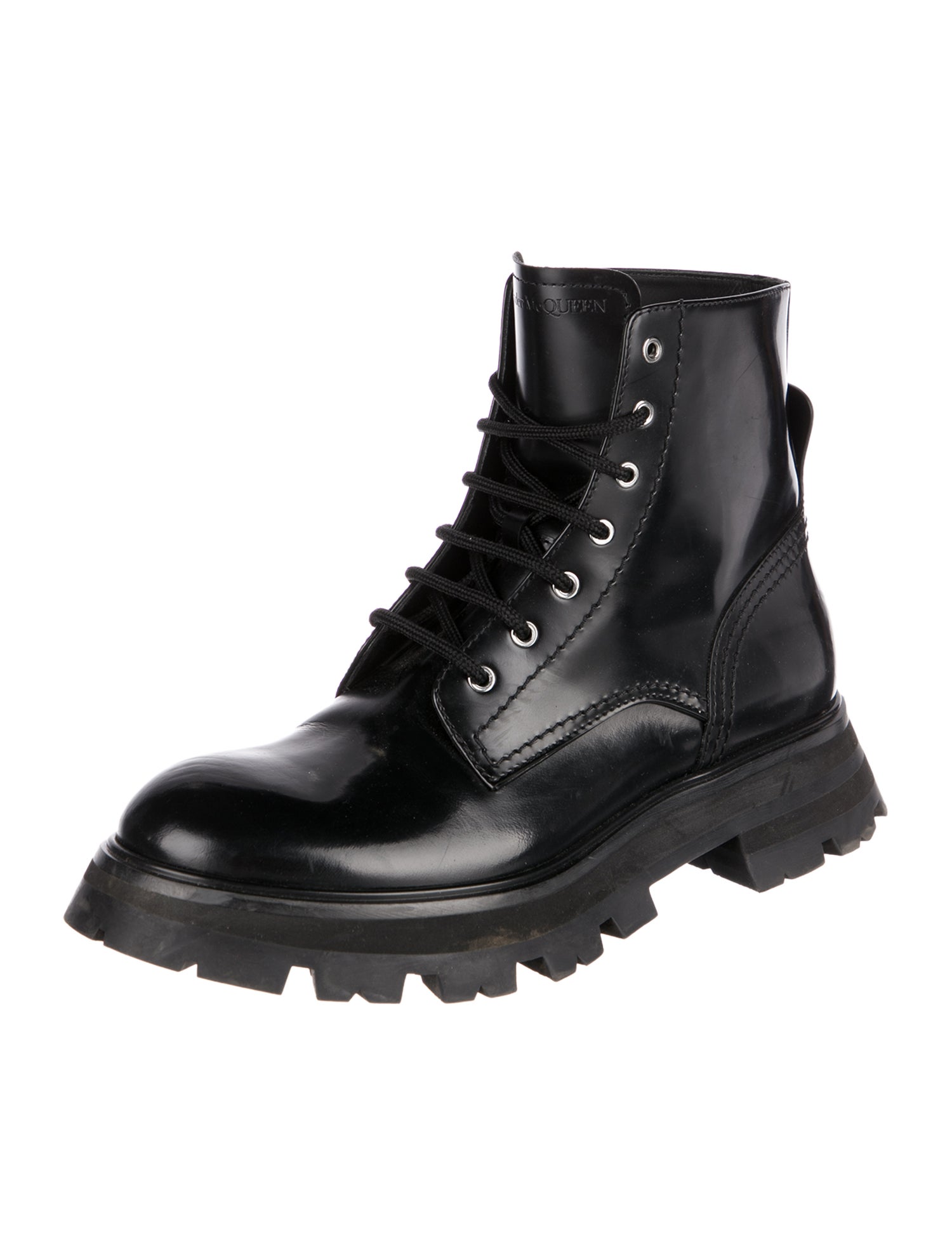 Alexander McQueen Leather Combat Boots