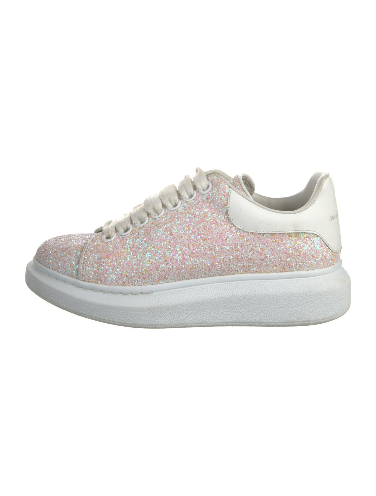 Alexander McQueen Glitter Leather Trim Embellishment Sneakers
